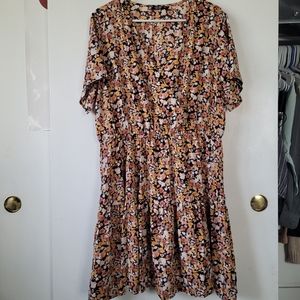Shein Curve Floral Print Dress 1X